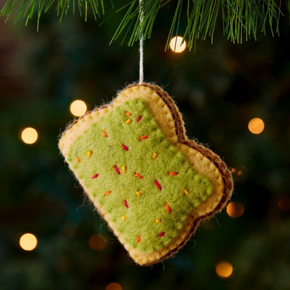 Felt Avocado Toast Ornament
