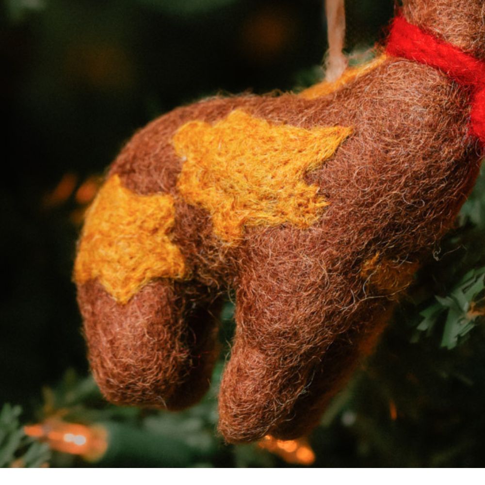Felt Holiday Giraffe Ornament